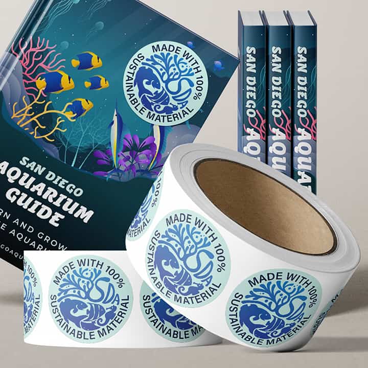 1000 Custom Paper Roll Labels 3" x 3"